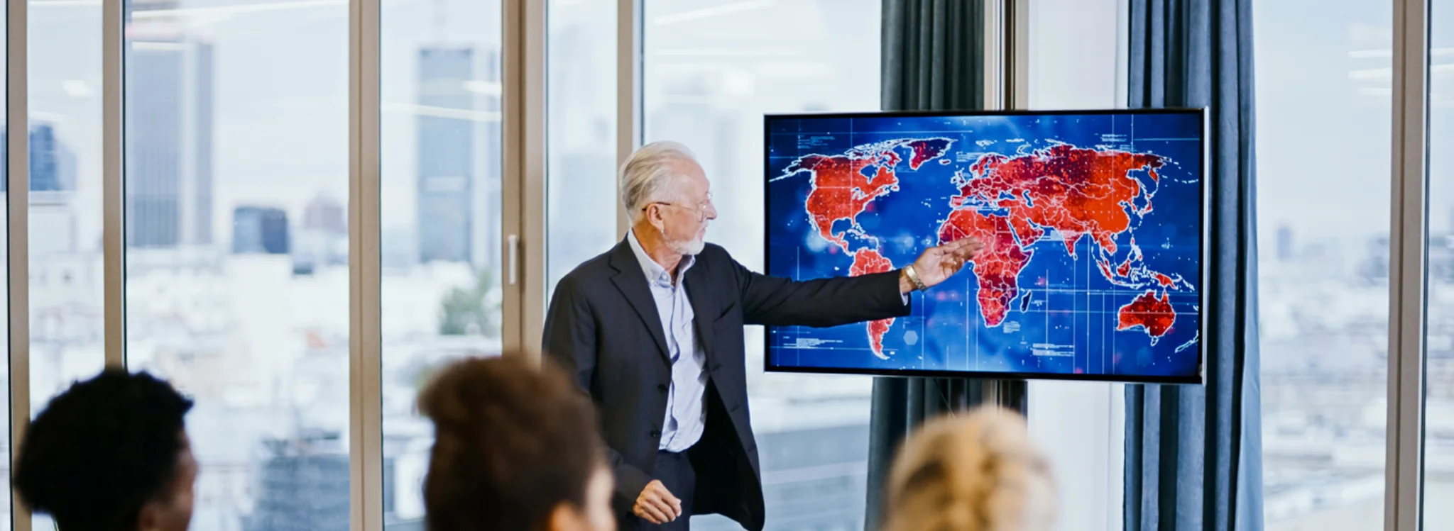 Global education strategy presentation map illustrating Swiss education international advisory and expansion projects